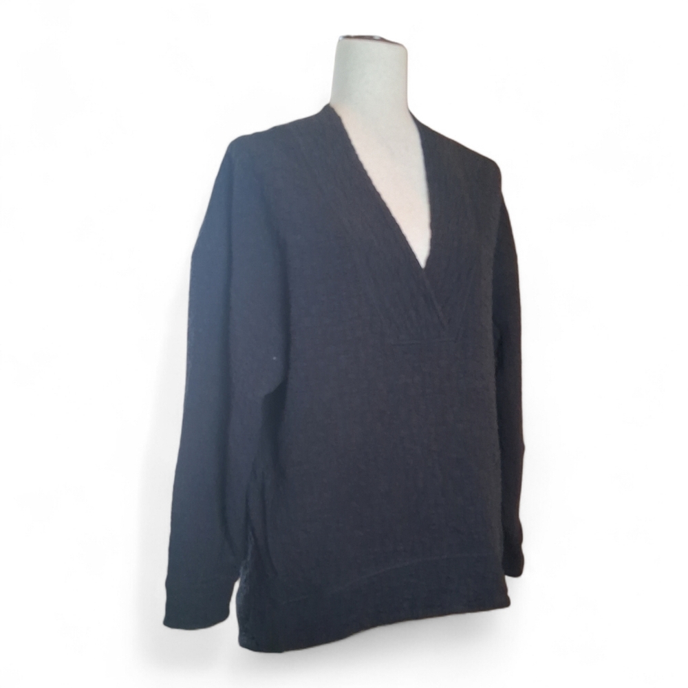 lululemon athletica Black Oversized Textured V-Neck Sweater